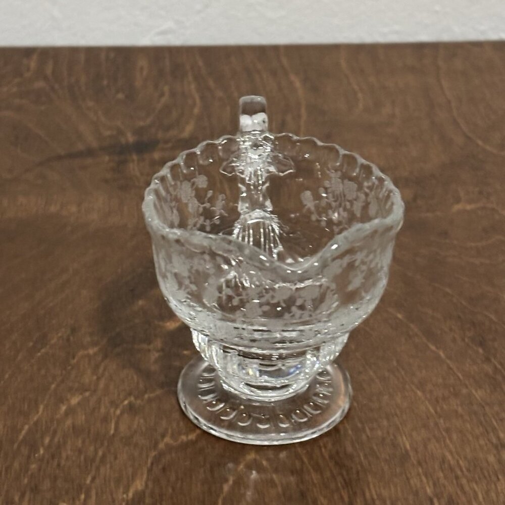 Fostoria Navarre Etched Pattern Creamer Replacement 3"x4" Glass - Picture 5 of 8